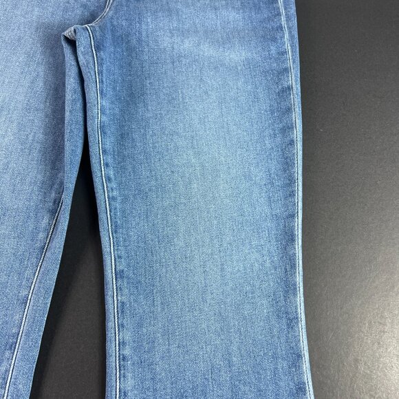 Paige Jeans Women 34x27* Claudine High Rise Crop Flare Blue Raw Hem Denim Tag 32 - Picture 3 of 16